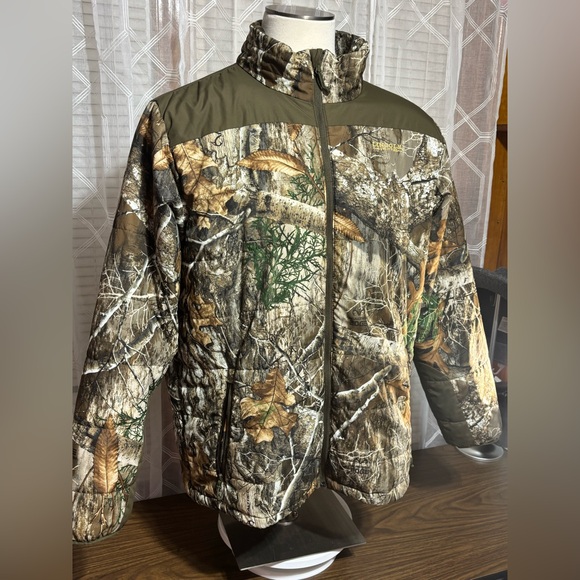 Lincoln Outfitters camouflage XL HUNTING JACKET 2 pockets No hood zip front 29”L - Picture 3 of 10